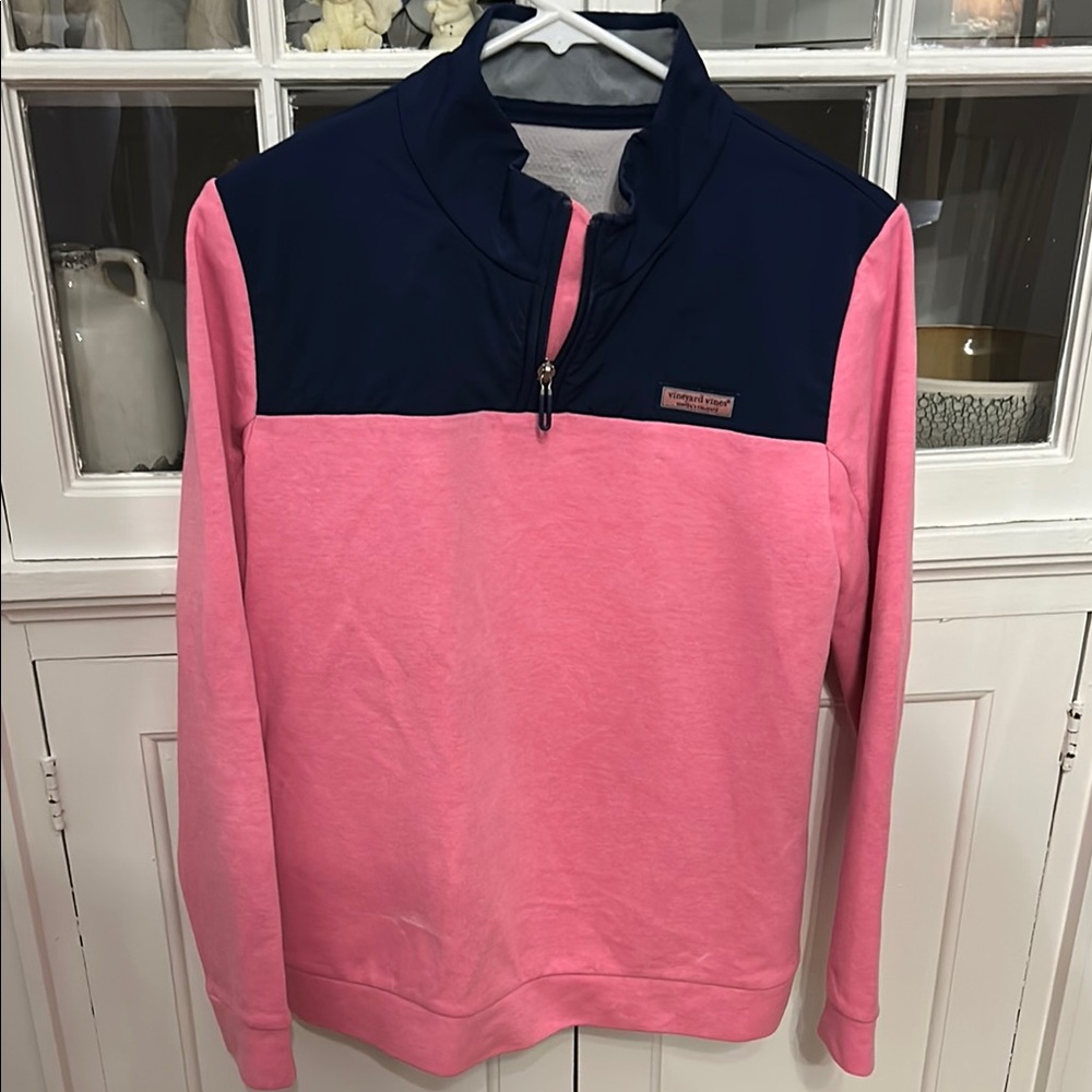 Vineyard Vines Pink and Navy Pullover